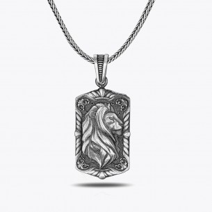 Lion Figure 925 Sterling Silver Necklace