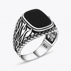 Black Onyx 925s Silver Ring