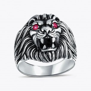 Löwen Figur 925 Sterling Silber Ring