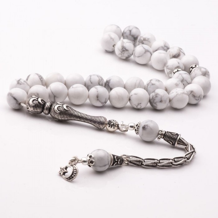 Moon Star Silver Tassel Prayer Beads