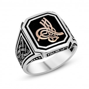 925 Sterling Silver Ottoman Coat of Arm Men's Ring