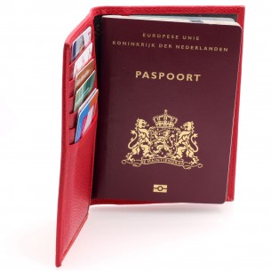 Kişiye Özel Kırmızı Renkli Gerçek Deri Pasaportluk
