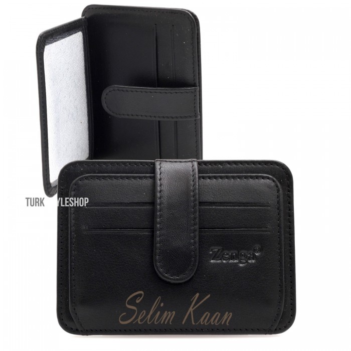 engraved leather business card holder