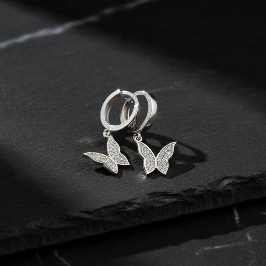 925 Sterling Silber Ohrringe mit Schmetterlingsmotiv