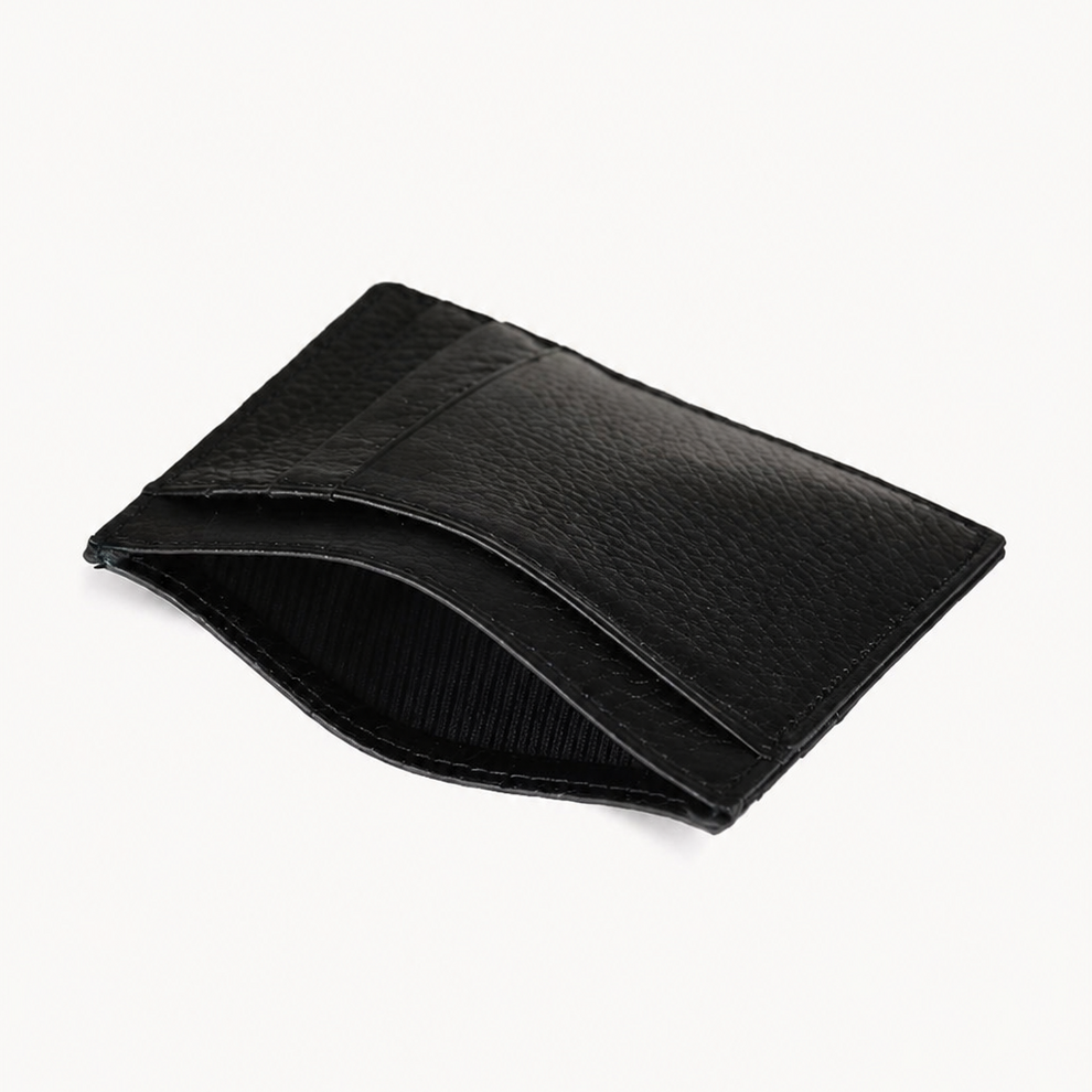 Porte-Cartes Vintage Slim en Cuir | Noir