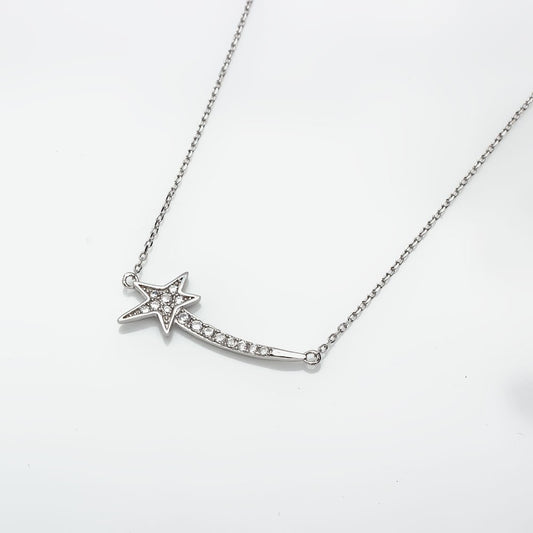 Women Silver Necklace With Zircone