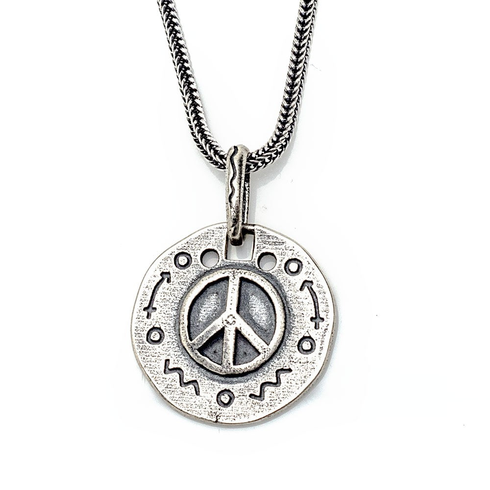 Peace Herrenkette 925er Sterling Silber