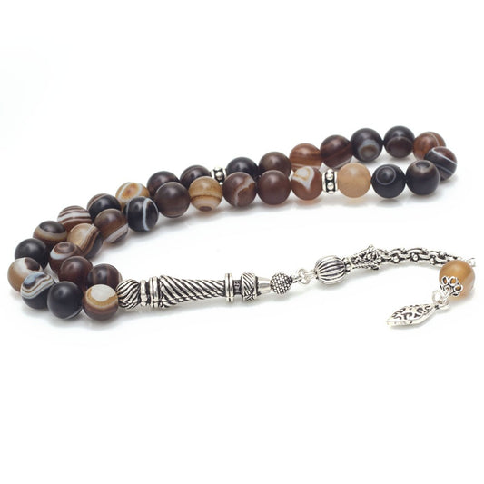 Agate Stone 925s Silver Prayer Beads Tasbih