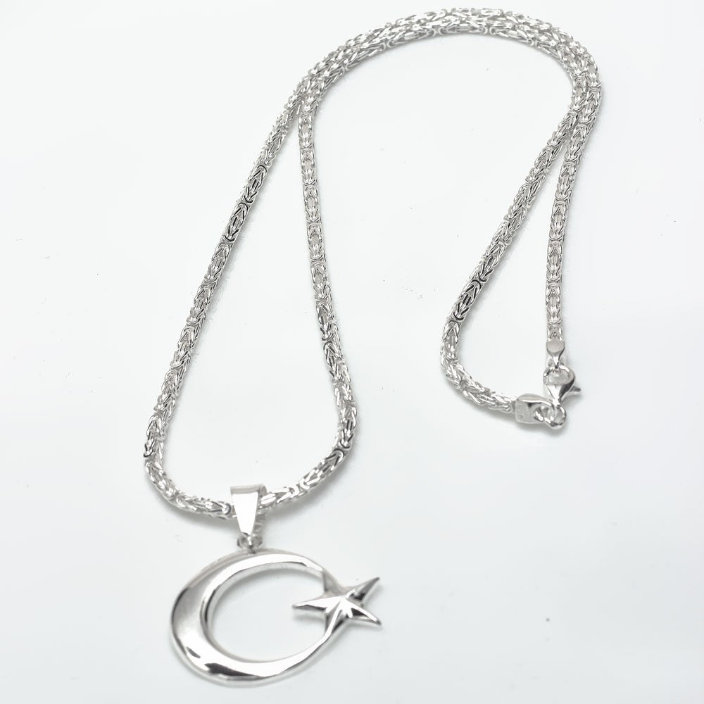 Moon Star King Chain in 925 Sterling Silver