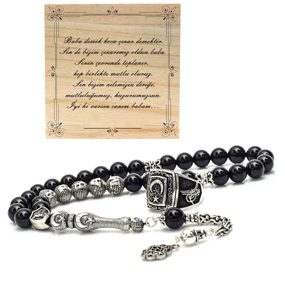 Onyx Stone Eagle Prayer Beads