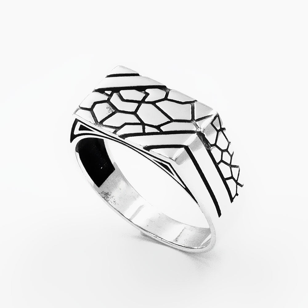 925 Sterling Silver Wall Signet Men's Ring