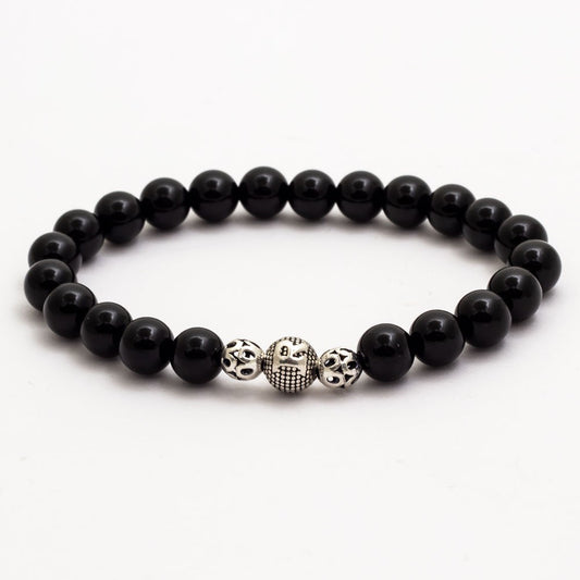 Onyx Black Initial Bracelet