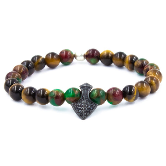 Tiger Eye Crazy Agate Bracelet in Sterling Silver