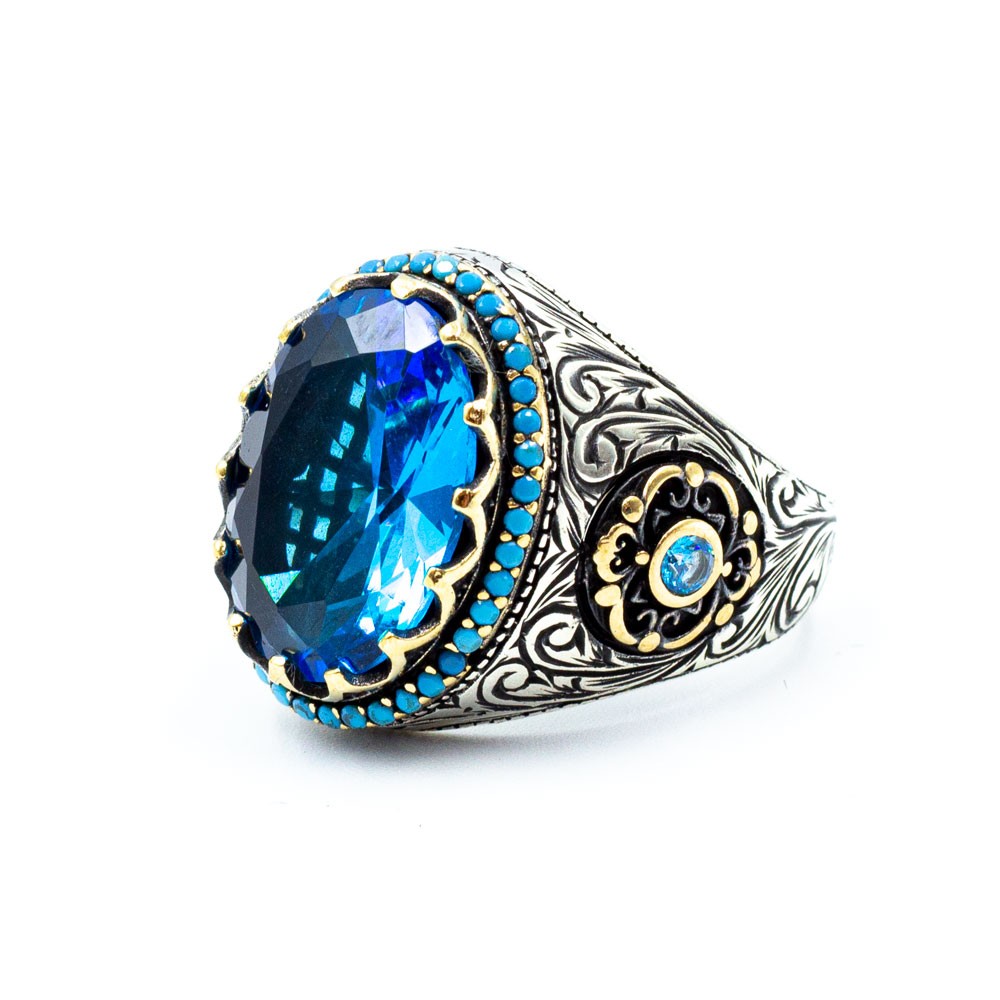 Blue Stone Handmade 925 Sterling Silver Ring