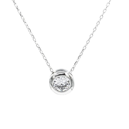 Single Stone Woman 925 Sterling Silver Necklace