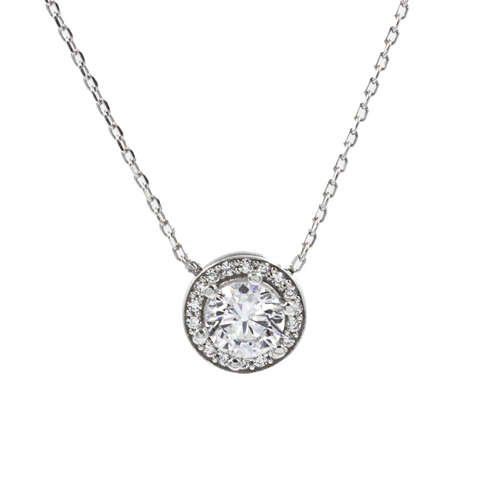 Solitaire 925 Sterling Silver Necklace