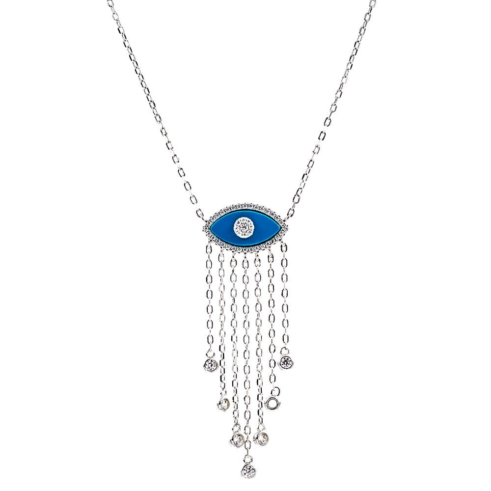 Evil Eye Necklace in Sterling Silver