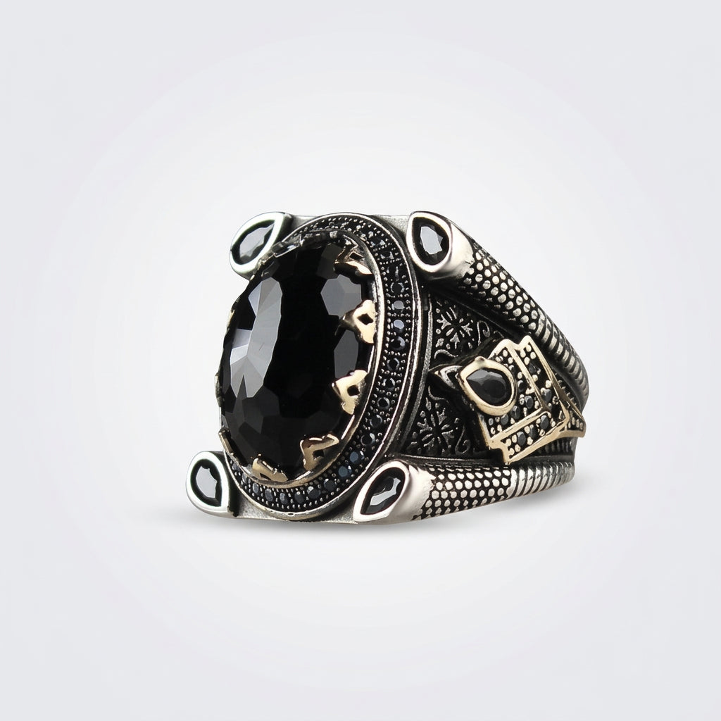 Black Royal Zircon Men's Ring | 925 Sterling Silver
