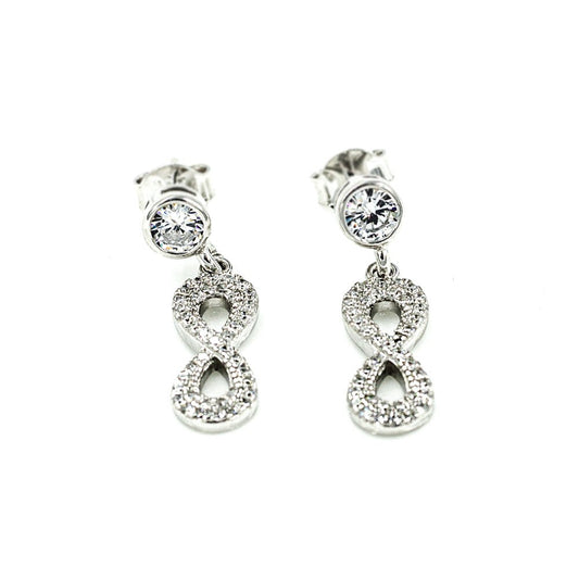 Sterling Silver Cubic Zirconia Infinity Earrings