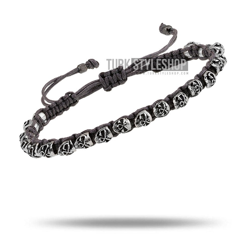 Mens Silver Macrame Bracelet