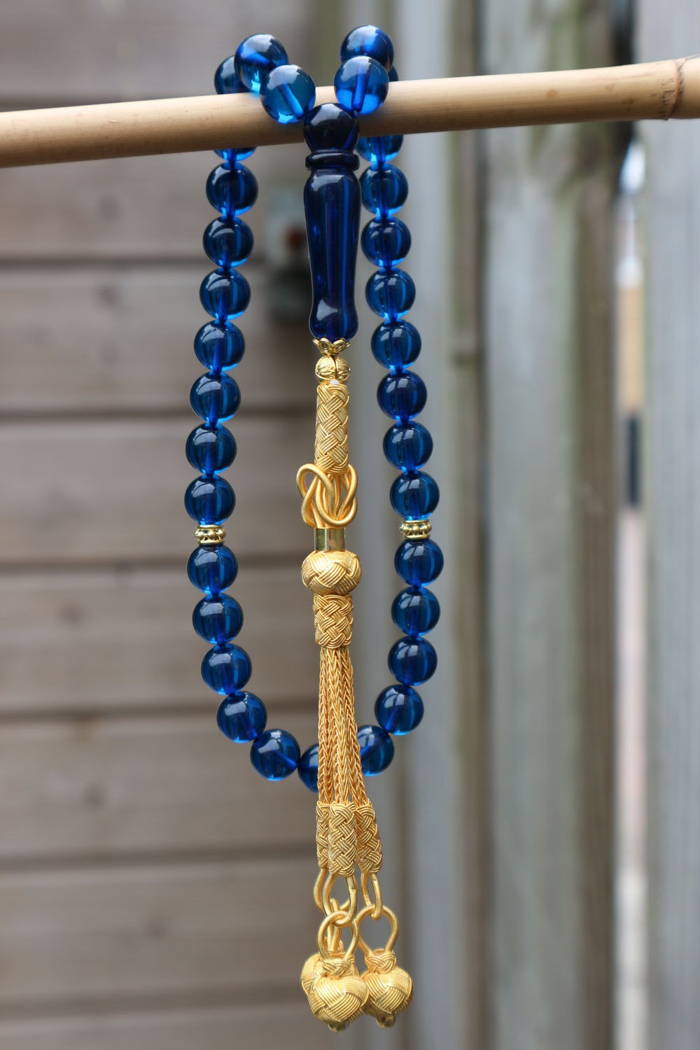 8mm Azure Sapphier Amber Rosary