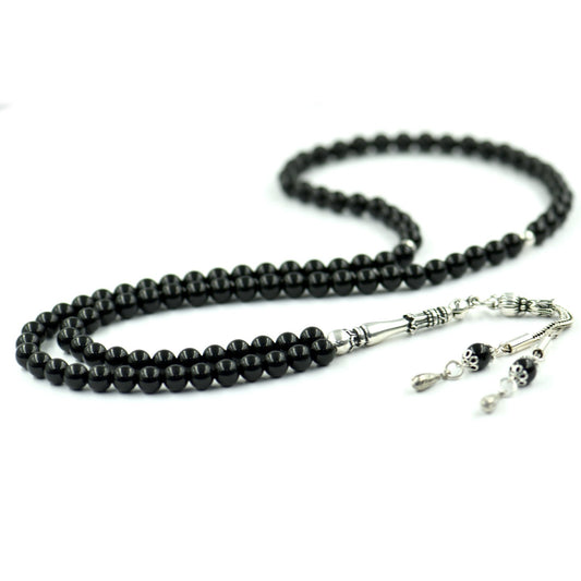 Onyx Stone Silver 99 Prayer Beads