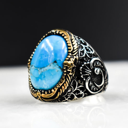 Turquoise 925s Silver Men's Ring