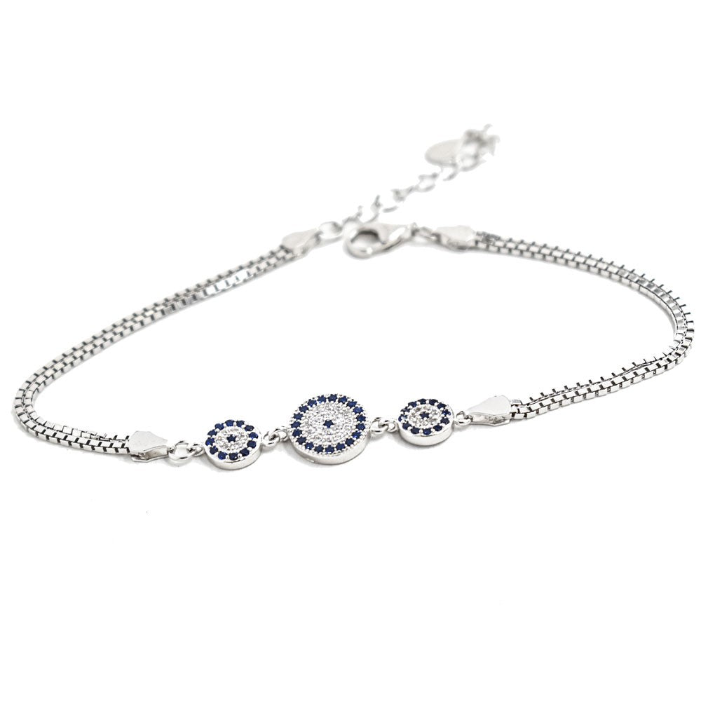 Evil Eye Bracelet In Sterling Silver