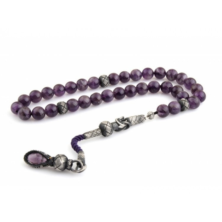 Amethyst Stone Tasbih with 1000k Sterling Silver