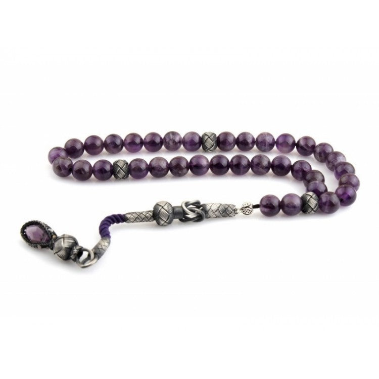 Amethyst Stone Tasbih with 1000k Sterling Silver