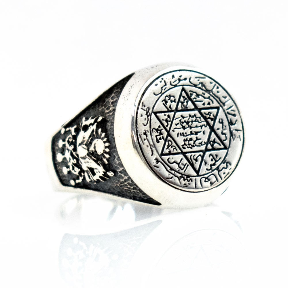 Solomon's Seal 925s Silver Signet Ring