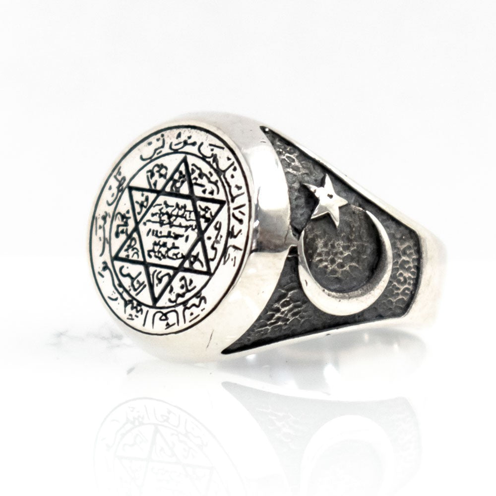 Solomon's Seal 925s Silver Signet Ring