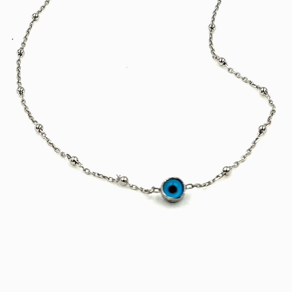 Evil Eye Necklace in Sterling Silver