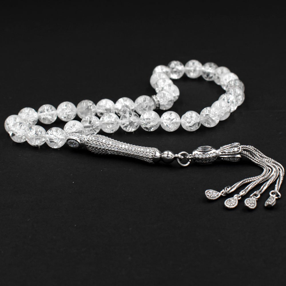 Stone Silver Prayer Beads Tasbih