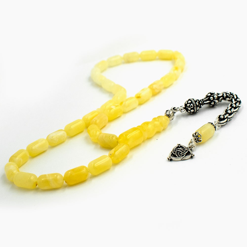 Certified Amber Drop Silver Tasseled Rosary