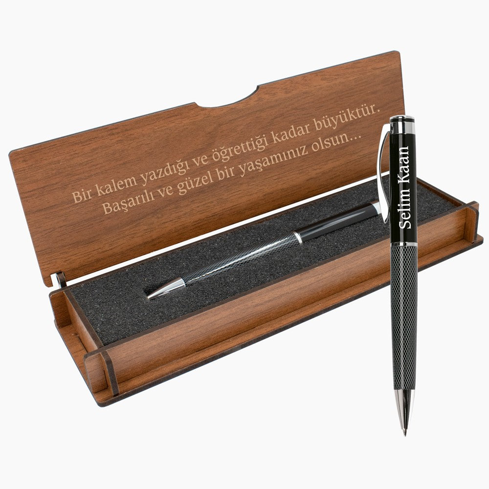 Personalised Pen in Personalized Wooden Case Set