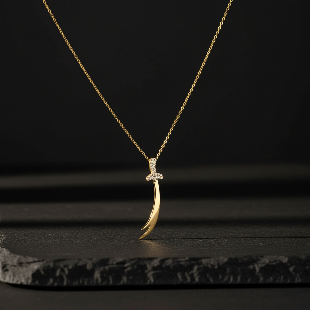 925 Sterling Silver Zulfiqar Sword Necklace