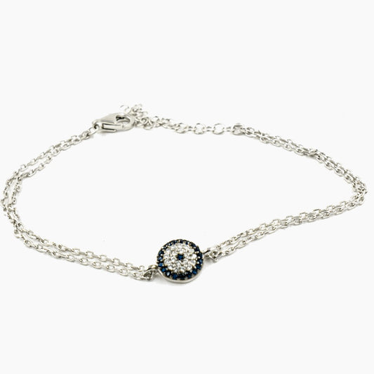 Evil Eye Bracelet In Sterling Silver