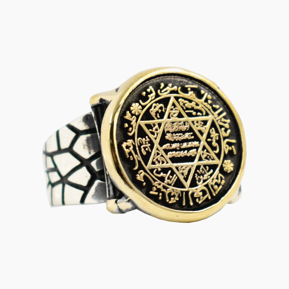 Solomon's Seal 925s Silver Signet Ring