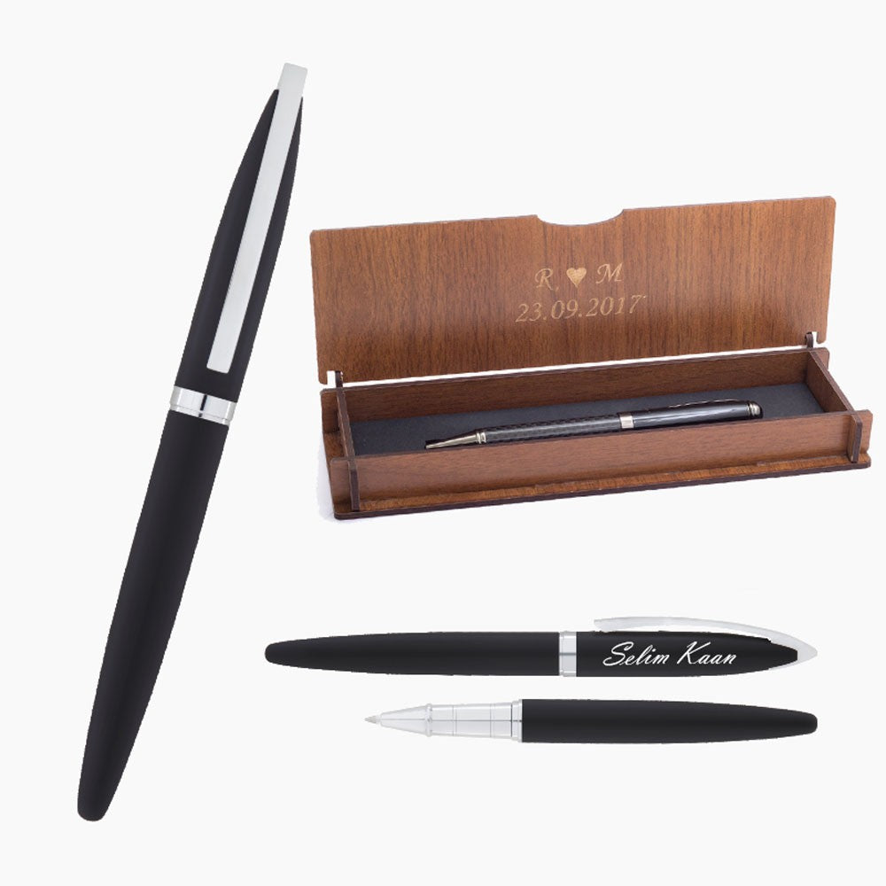 Personalised Pen in Personalized Wooden Case Set