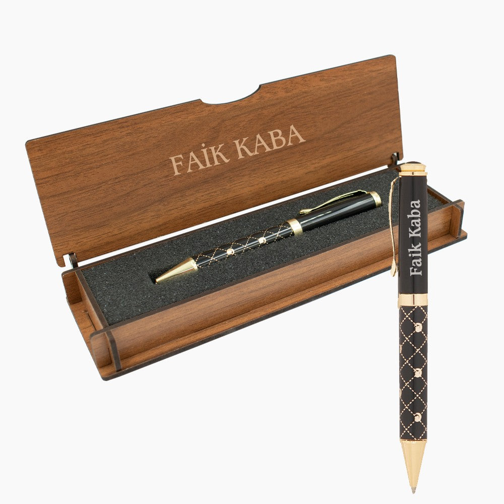 Personalised Pen in Personalized Wooden Case Set