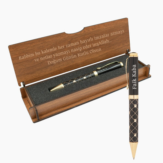 Personalised Pen in Personalized Wooden Case Set