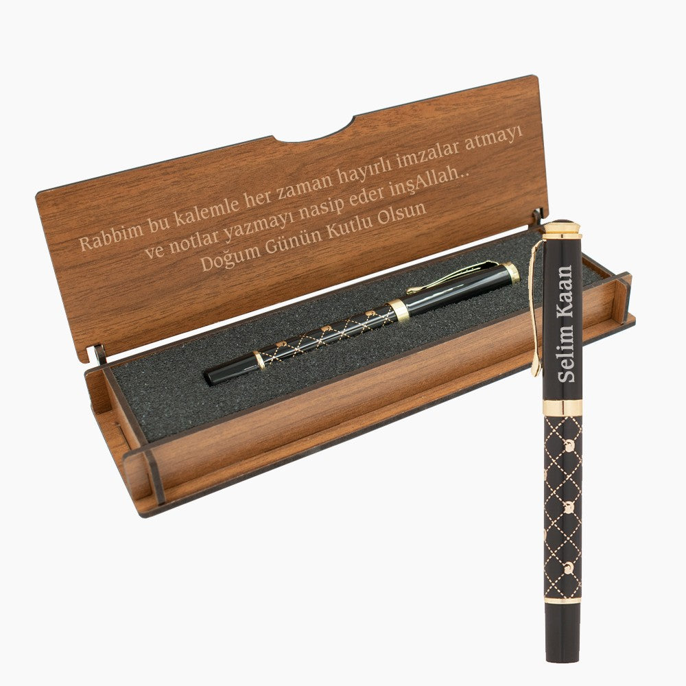 Personalised Pen in Personalized Wooden Case Set