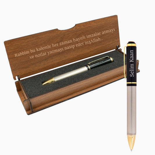 Personalised Pen in Personalized Wooden Case Set