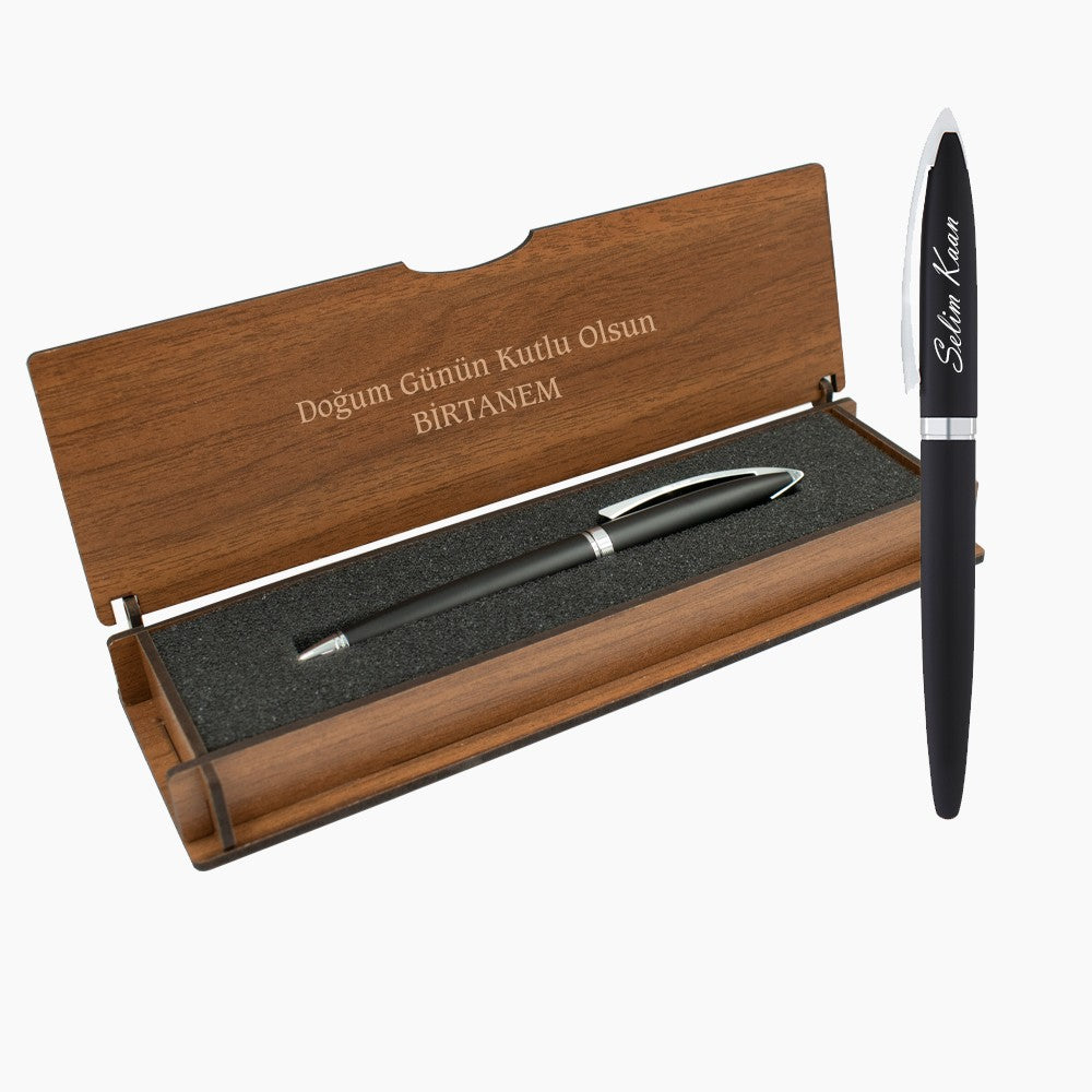 Personalised Pen in Personalized Wooden Case Set