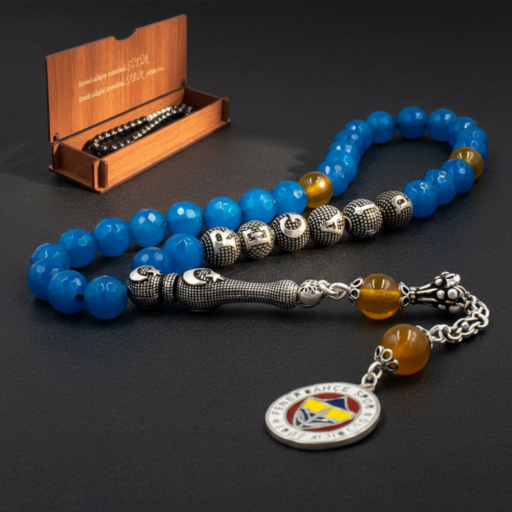 Agate stone isim Fenerbahce fan rosary