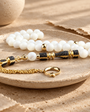 Mother of Pearl Tasbih with Zircon & Gold-Plated Tassel | 925 Silver