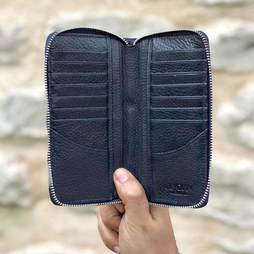 Leather Hand Wallet with Phone Entry