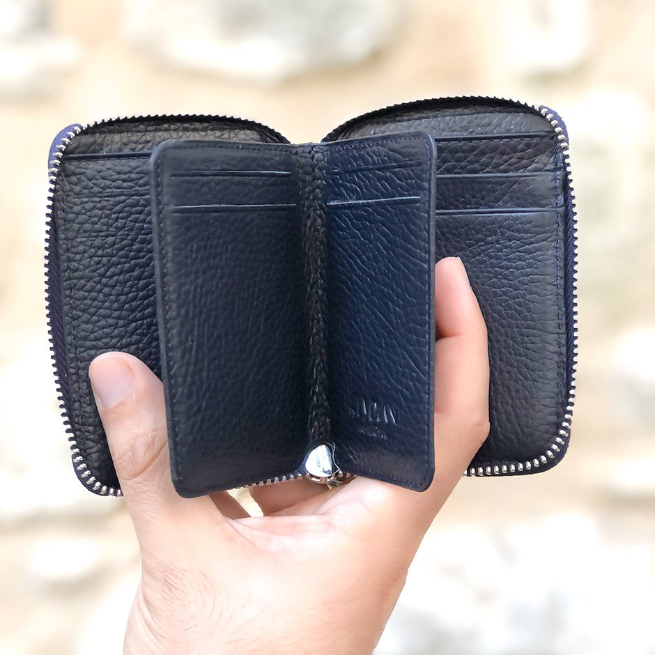 Navy Blue Genuine Leather Card Holder