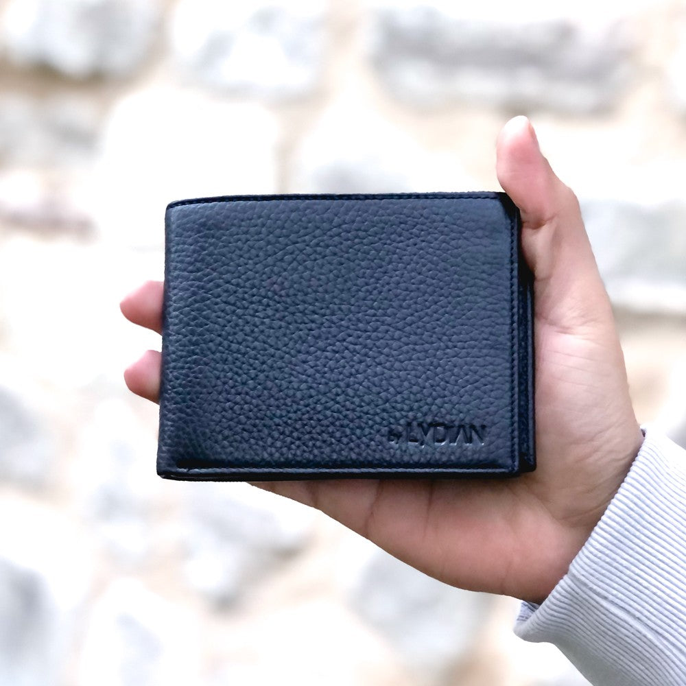 Navy Blue Genuine Leather Wallet